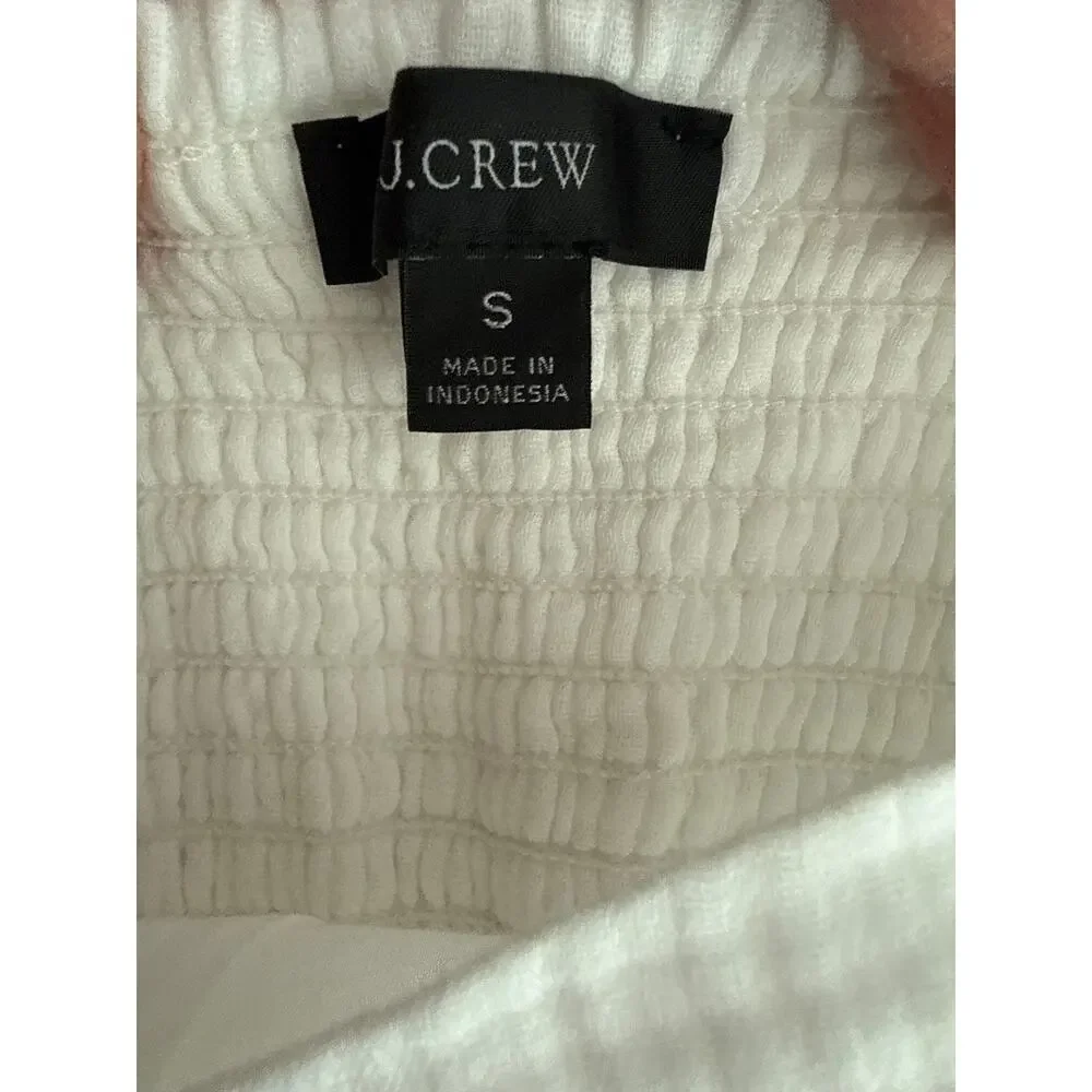 J. Crew Squareneck Soft Gauze White Dress Pockets Size Small